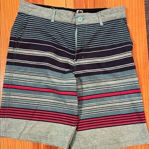 OP Men's Striped Hybrid Shorts in Teal, Navy & Red